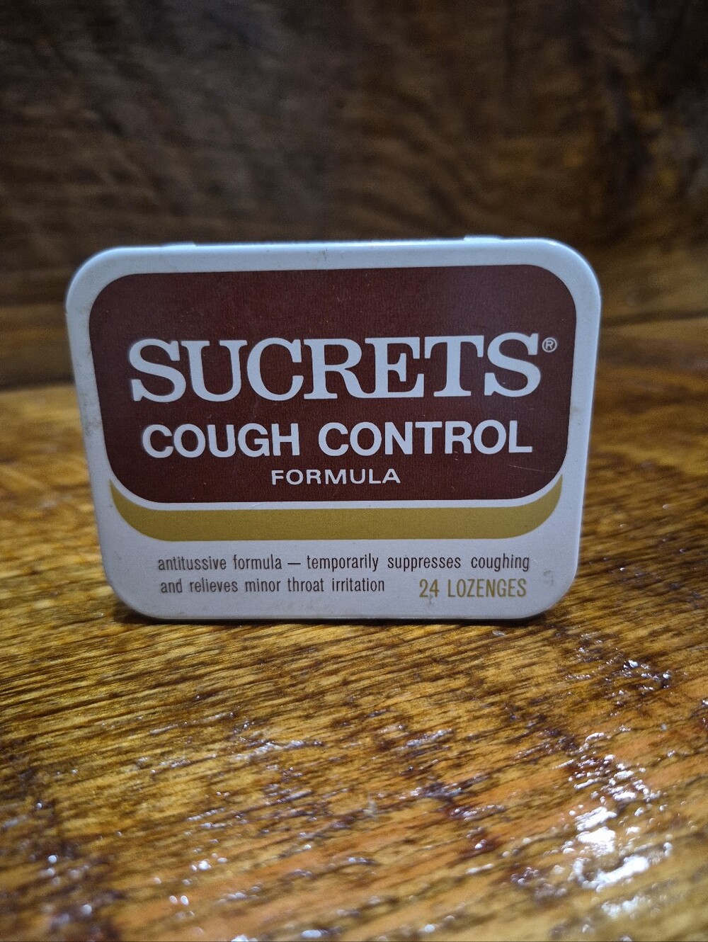 Vintage 80's Sucrets Cough Control Formula Tin With Lozenges Advertising